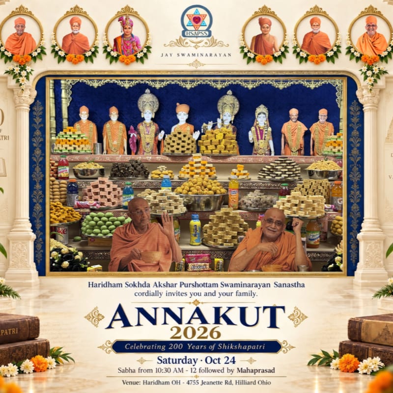 Event artwork for Annakut 2026 – Haridham Ohio (HSAPSS)